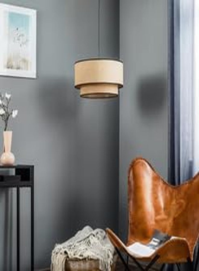 AKWAY Jute Hanging Lamp for Living Room | Jute Pendant Light - Jeevika | Stylish Ceiling Lamp for Bedroom, Dining Room, or Home Décor_12 Dia x 8 Height - Image 4